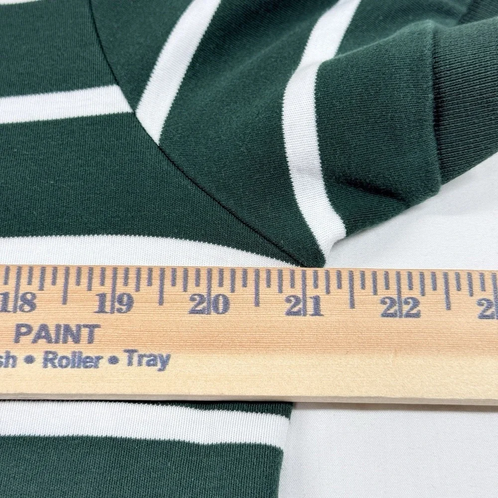 Polo Ralph Lauren Polo Shirt Mens M Green White Stripe Red Pony 100% Cotton Soft